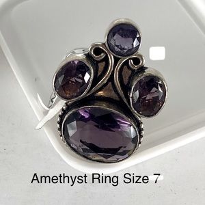 Amethyst Ring Size 7 a set in sterling silver